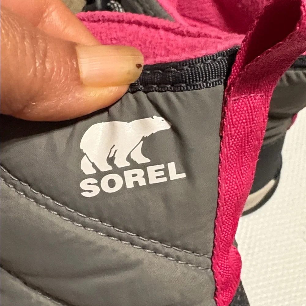 Sorel Charcoal and Fuchsia Snow Boots